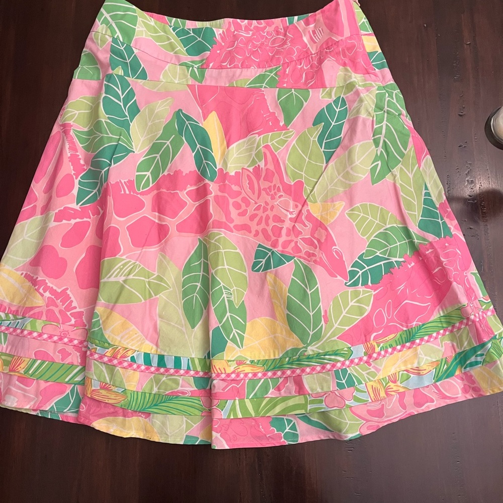 Lilly Pulitzer vintage Pink and Green A-Line Skirt